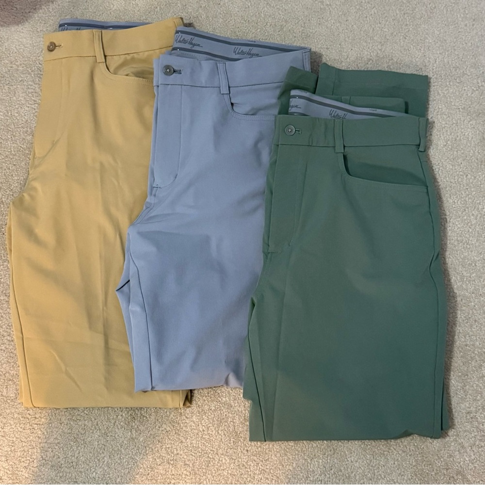 Walter Hagen Slim Fit Golf Pants 36/32 set of 3. BRAND NEW